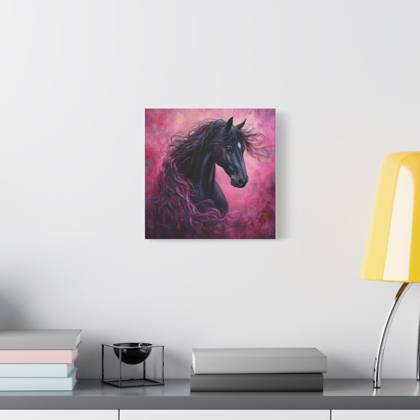 Black Horse Canvas Art, Wall Decor, Horse Lover Gift, Unique Home Decor, Animal Art, Equine Artwork