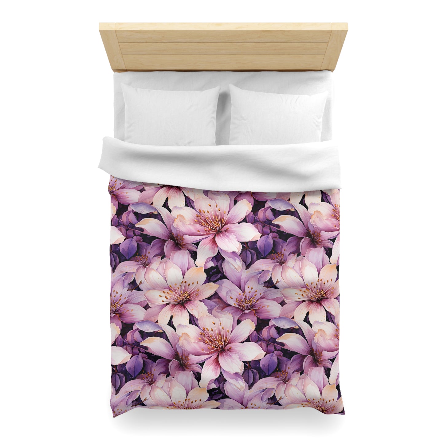 Floral Microfiber Duvet Cover - Cozy Bedding, Boho Decor, Gift for Her, Bedroom Makeover, Spring Home Accents