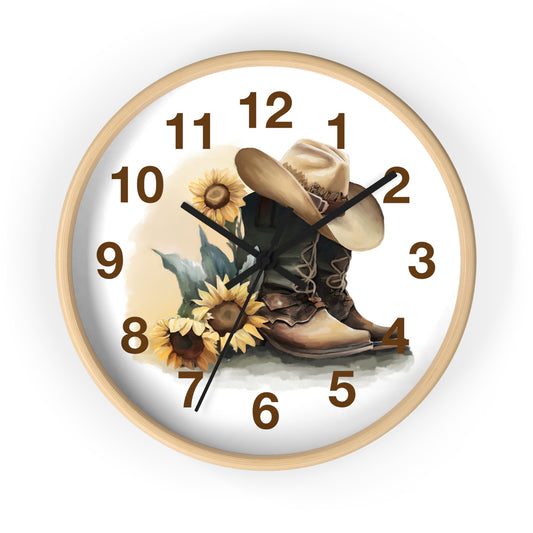 Rustic Cowboy Wall Clock with Sunflowers | Western Decor for Home, Gift for Rodeo Lovers, Farmhouse Wall Art, Country Style Timepiece, [...]