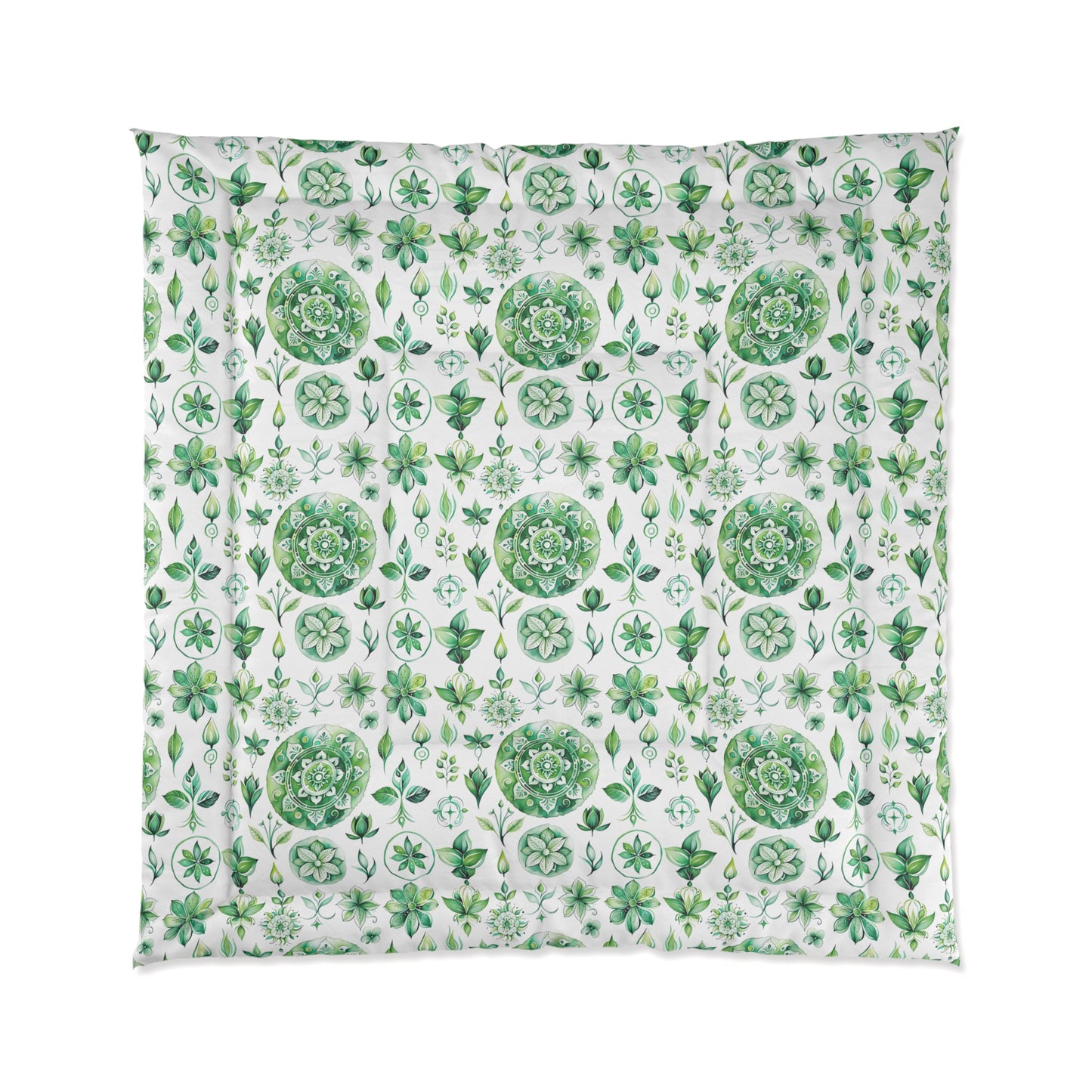 Botanical Green Comforter - Cozy Floral Quilt for Home Décor, Spring Vibes, Bedroom Refresh, Gift for Nature Lovers, Eco-Friendly Bedding