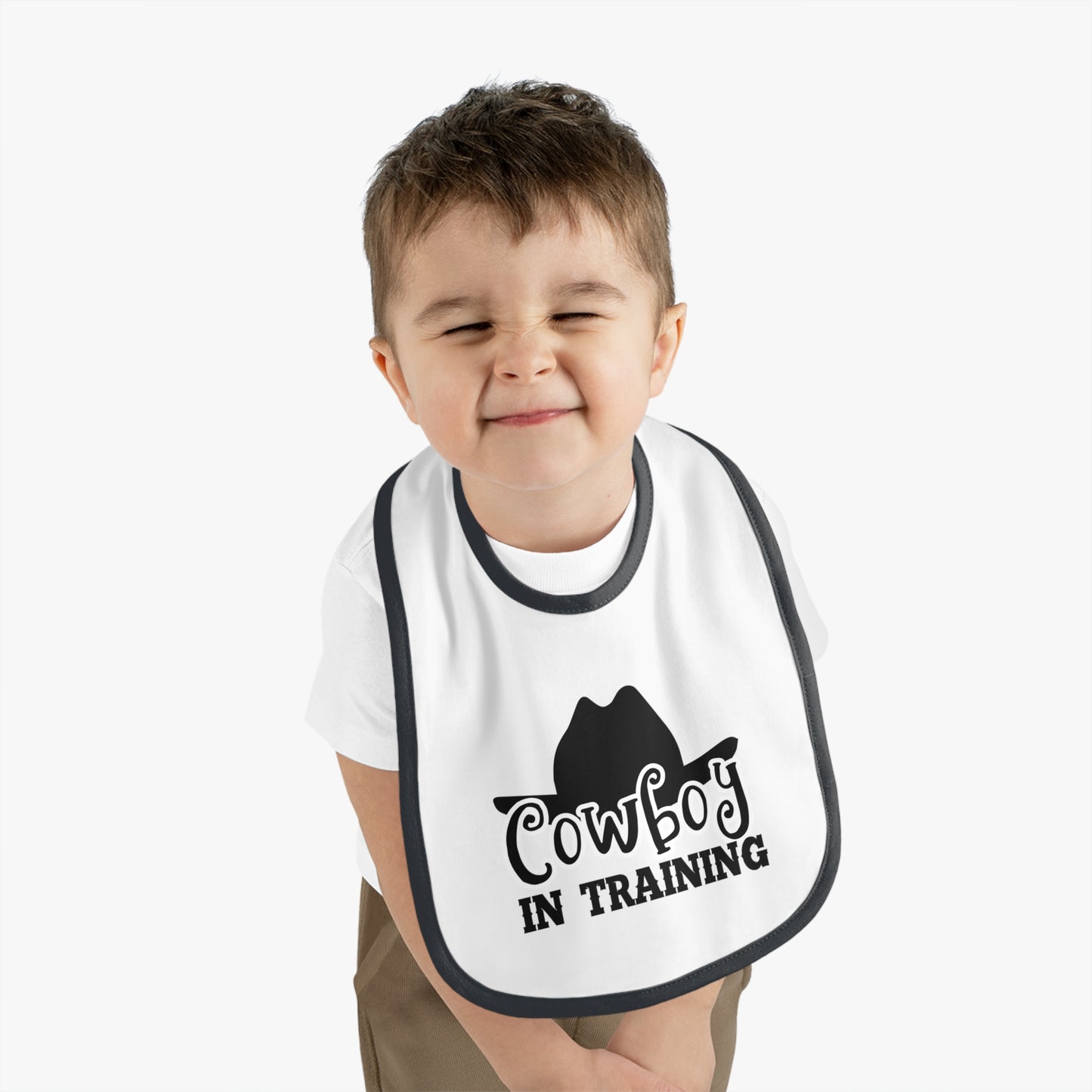 Cute Cowboy Bib for Toddlers - Perfect Baby Gift, Fun Baby Shower Present, Western Theme Feeding Bib, Adorable Baby Outfit