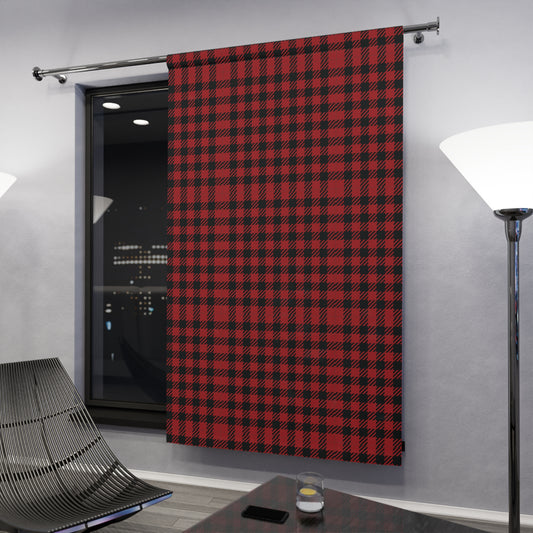 Cozy Red Plaid Window Curtains, Rustic Home Decor, Country Style Drapes, Christmas Gift, Cabin Lodge Accents