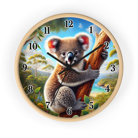 Cute Koala Wall Clock - Adorable Decor, Animal Lover Gifts, Kids Room Decor, Nature Inspired Wall Art, Whimsical Decor