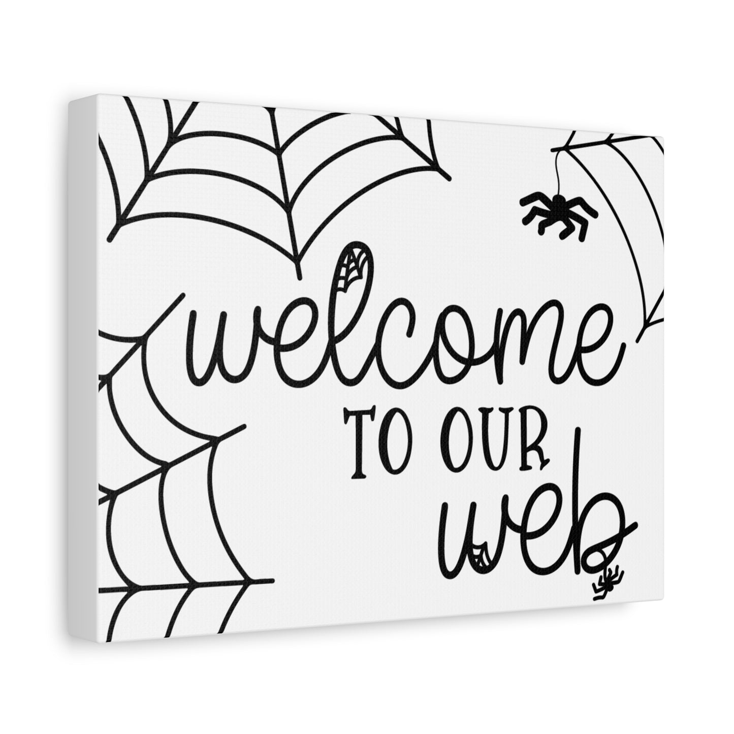 Welcome to Our Web Canvas Art, Spider Web Wall Decor, Halloween Decor, Home Wall Art, Unique Gift Idea