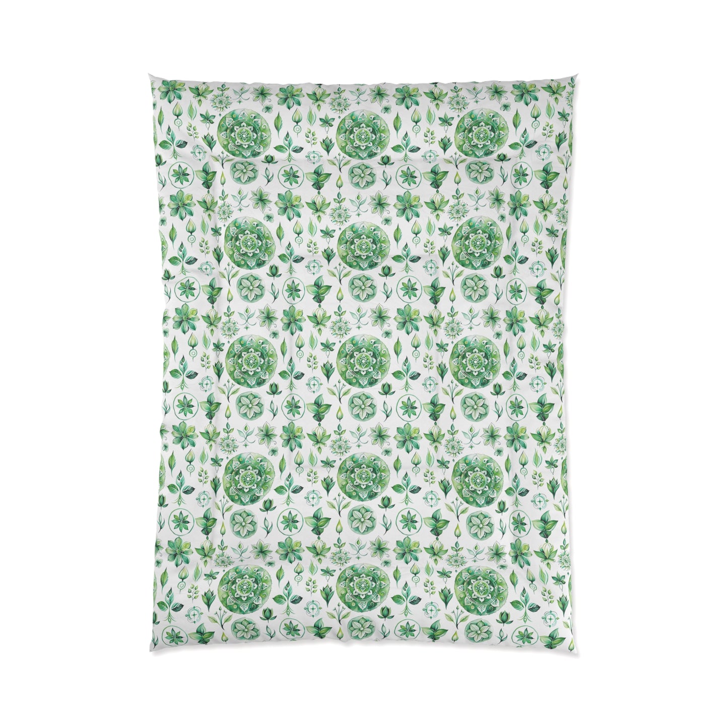Botanical Green Comforter - Cozy Floral Quilt for Home Décor, Spring Vibes, Bedroom Refresh, Gift for Nature Lovers, Eco-Friendly Bedding