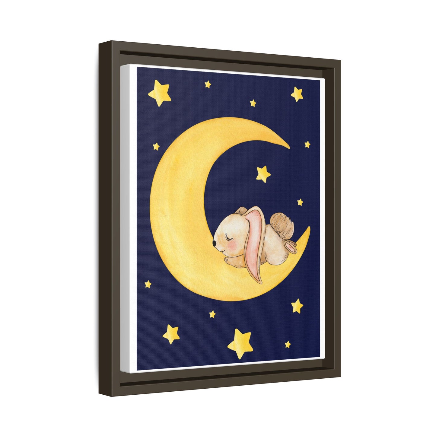 Whimsical Framed Artwork, Cute Bunny Moon Decor, Nursery Wall Art, Kid's Room Accent, Baby Shower Gift, Cozy Home Decor