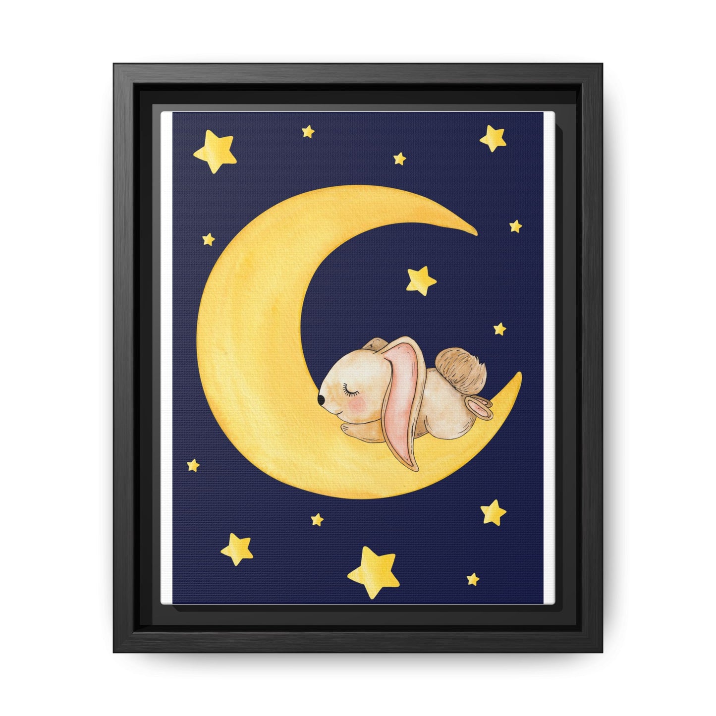 Whimsical Framed Artwork, Cute Bunny Moon Decor, Nursery Wall Art, Kid's Room Accent, Baby Shower Gift, Cozy Home Decor