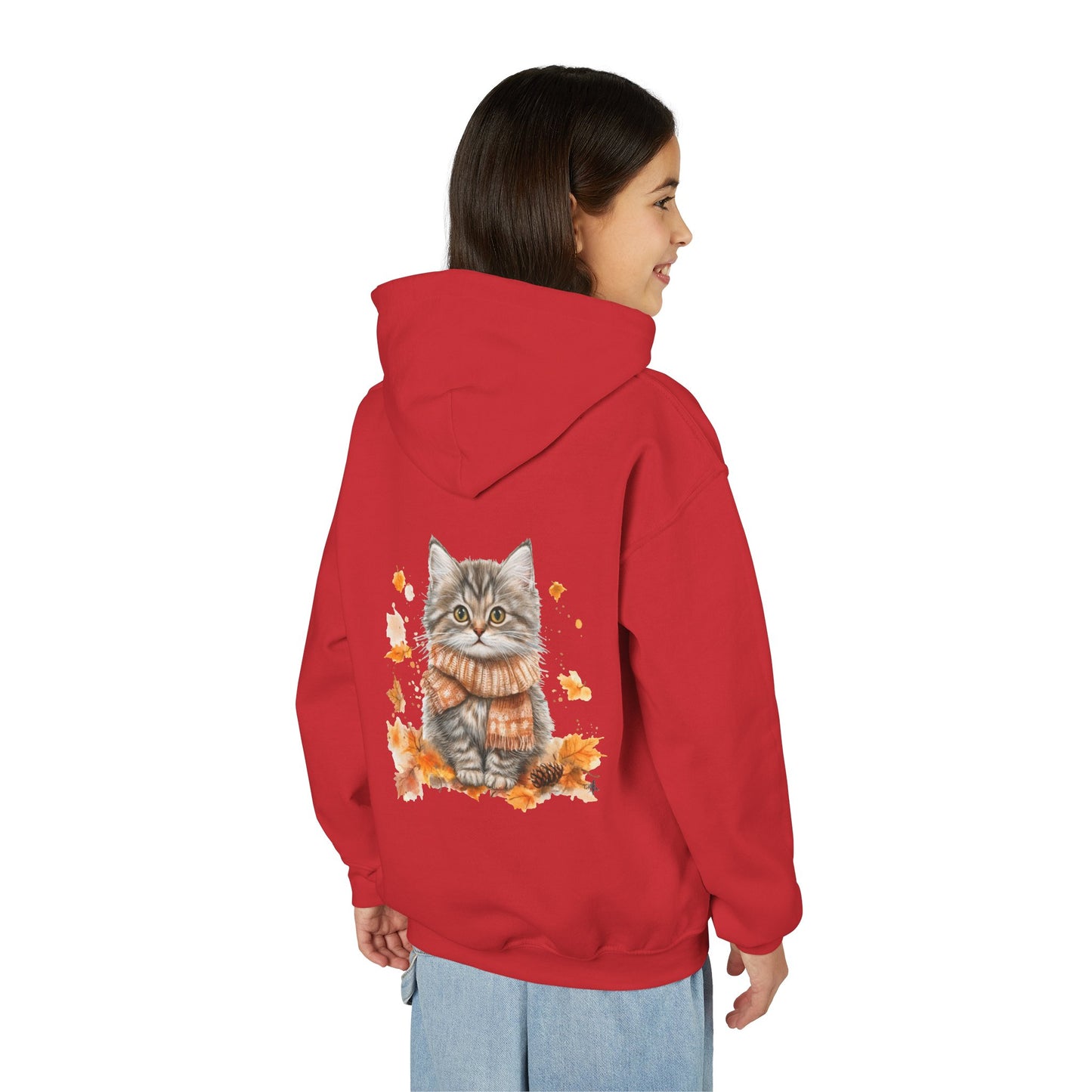 Cozy Cat Sweatshirt for Kids, Autumn Vibes Hoodie, Feline Lover Gift, Fall Fashion, Adorable Cat Sweater, Cute Animal Apparel