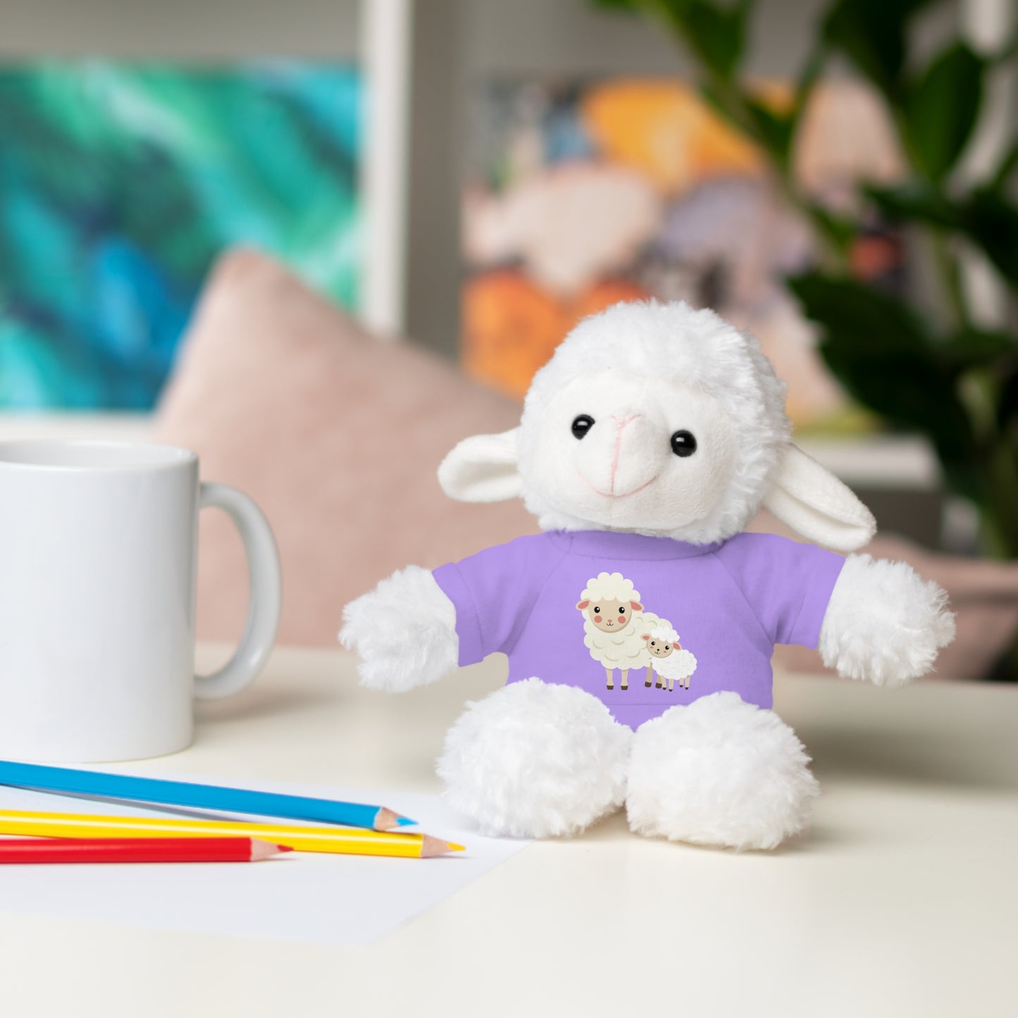 Adorable Stuffed Animal with Tee - Perfect Gift for Kids, Baby Showers, Nursery Decor, Cuddle Buddy, Unique Plush Toy