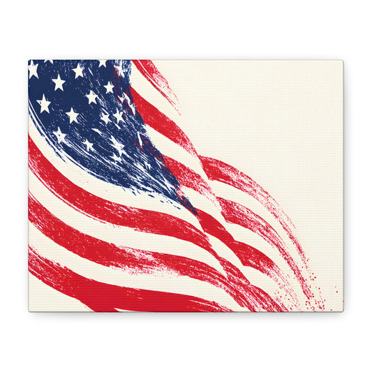 Patriotic Canvas Artwork, Wall Decor, American Flag Art, Home Decoration, July 4th Decor, Gift for Veterans