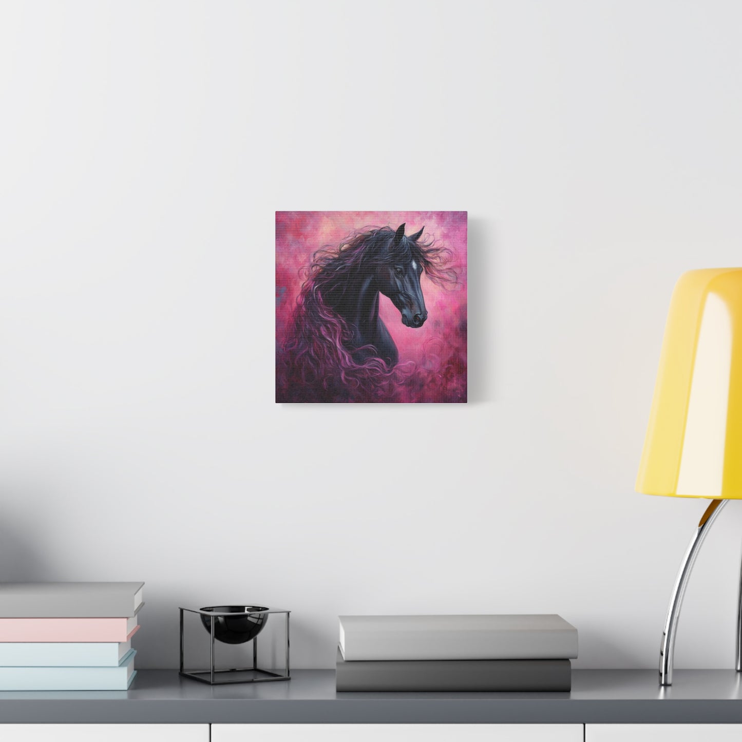 Black Horse Canvas Art, Wall Decor, Horse Lover Gift, Unique Home Decor, Animal Art, Equine Artwork
