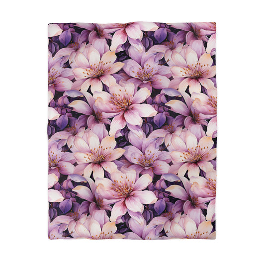 Floral Microfiber Duvet Cover - Cozy Bedding, Boho Decor, Gift for Her, Bedroom Makeover, Spring Home Accents