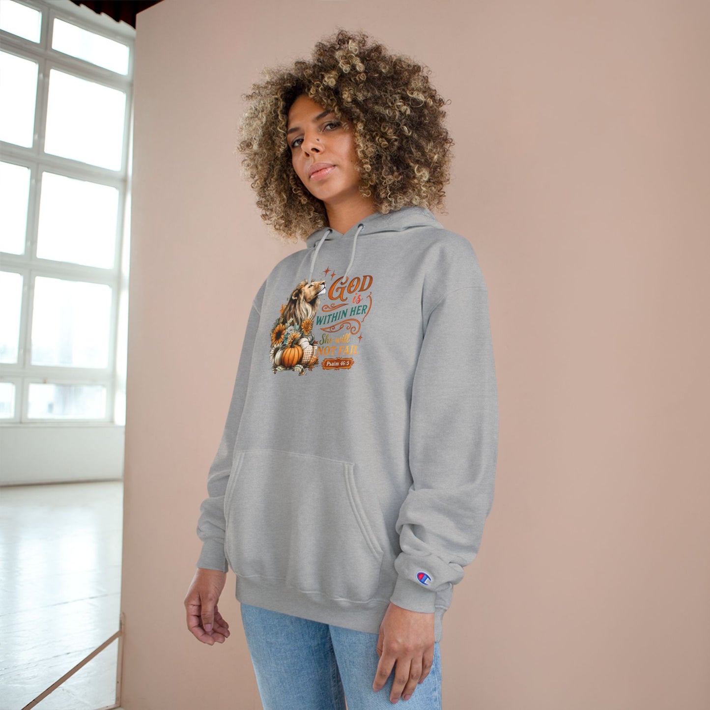 Women's Fall God is Within Her Champion Hoodie