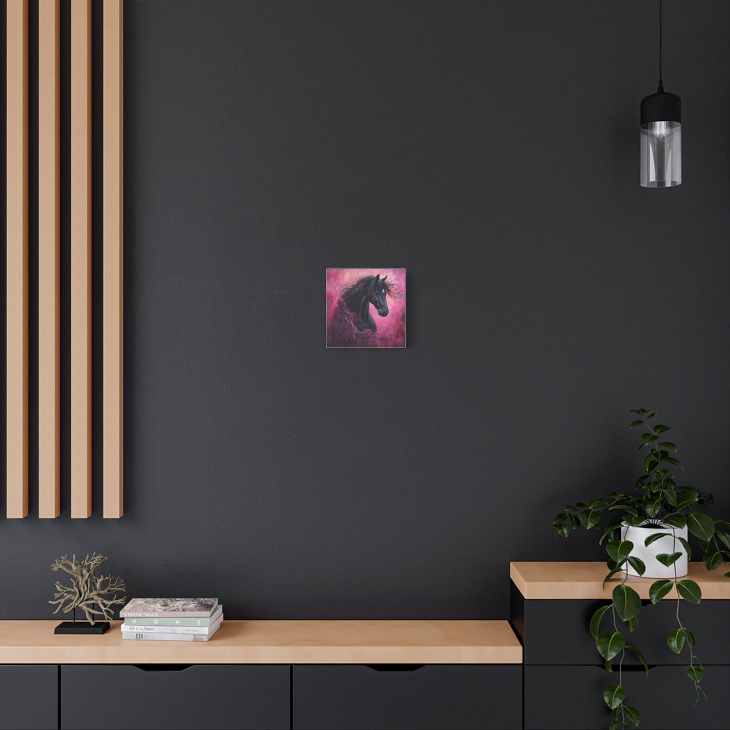 Black Horse Canvas Art, Wall Decor, Horse Lover Gift, Unique Home Decor, Animal Art, Equine Artwork