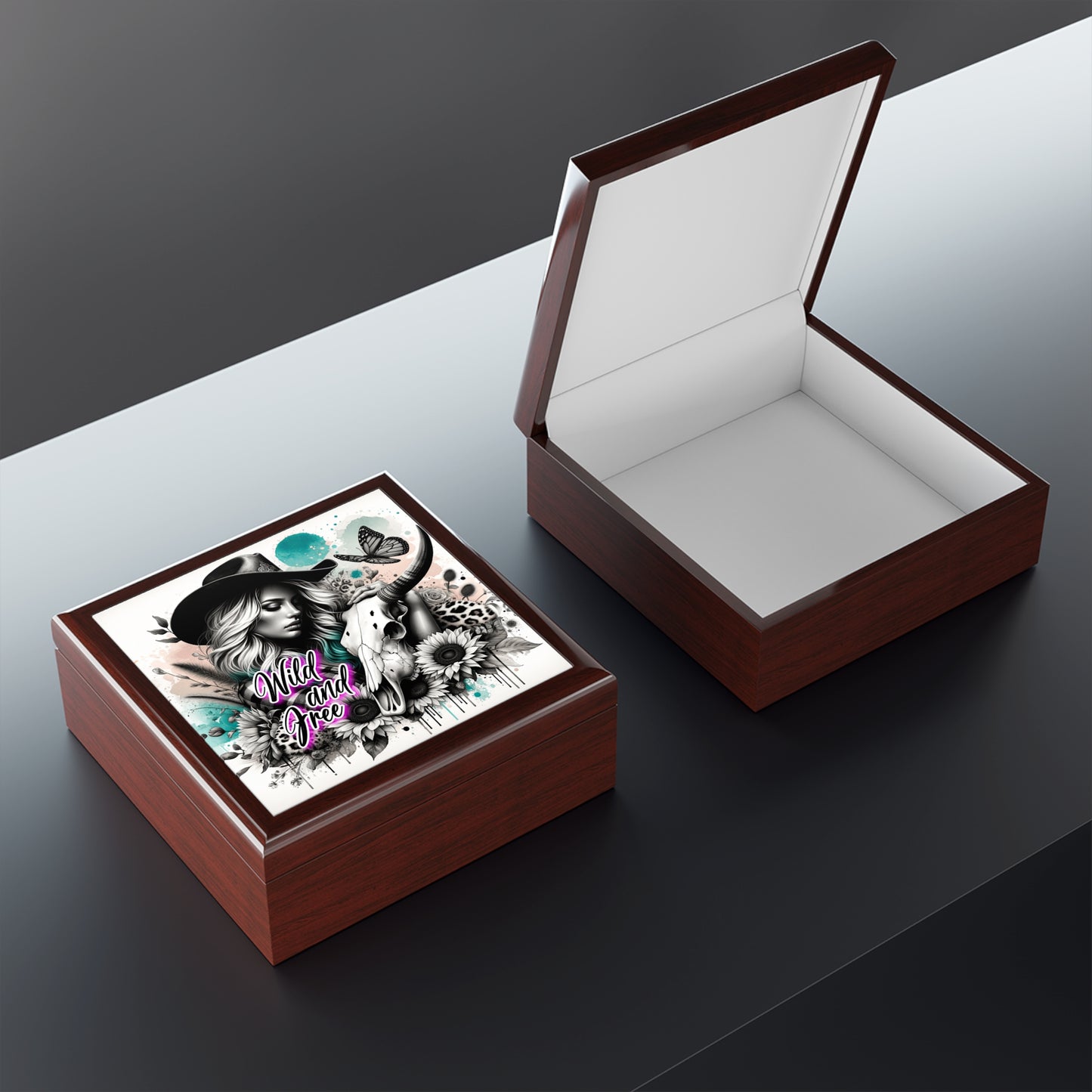 Wild and Free Jewelry Box, Western Decor, Gift for Her, Boho Chic Storage, Keepsake Organizer, Unique Jewelry Holder