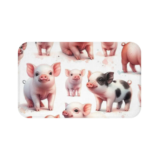Cute Pig Bath Mat, Farmhouse Decor, Animal Lover Gift, Kitchen Rug, Bathroom Accessory, Easter Gift, Pig-Themed Home