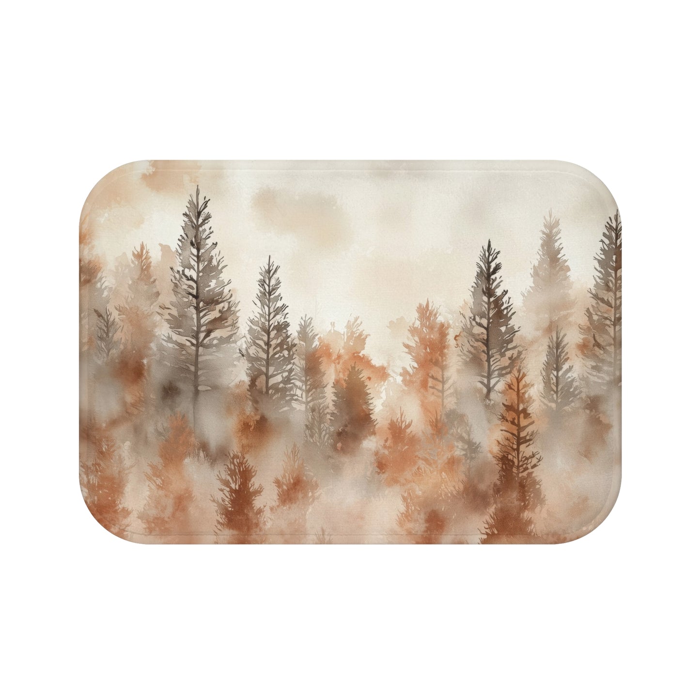 Cozy Autumn Forest Bath Mat, Farmhouse Decor, Bathroom Accessories, Nature-inspired Rug, Rustic Home Gift