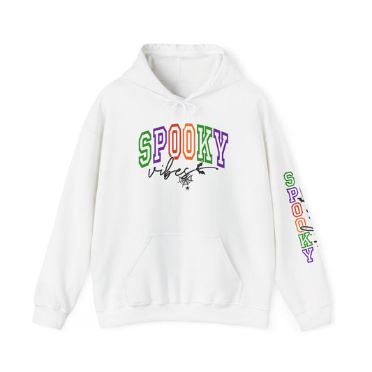 Spooky Vibes Hoodie, Unisex Fall Sweatshirt for Halloween, Cozy Casual Wear, Perfect Gift for Parties, Mens and Womens Clothing