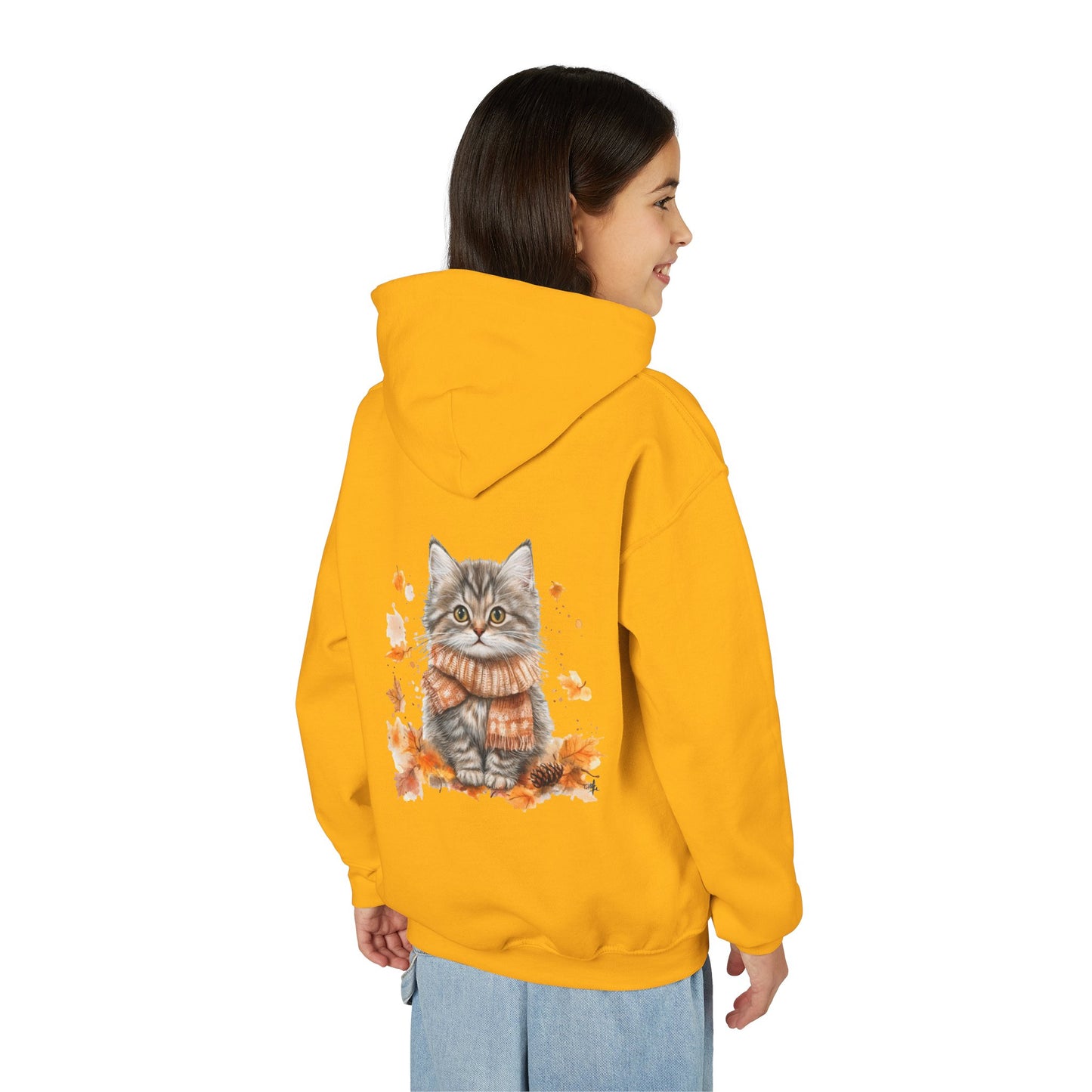 Cozy Cat Sweatshirt for Kids, Autumn Vibes Hoodie, Feline Lover Gift, Fall Fashion, Adorable Cat Sweater, Cute Animal Apparel