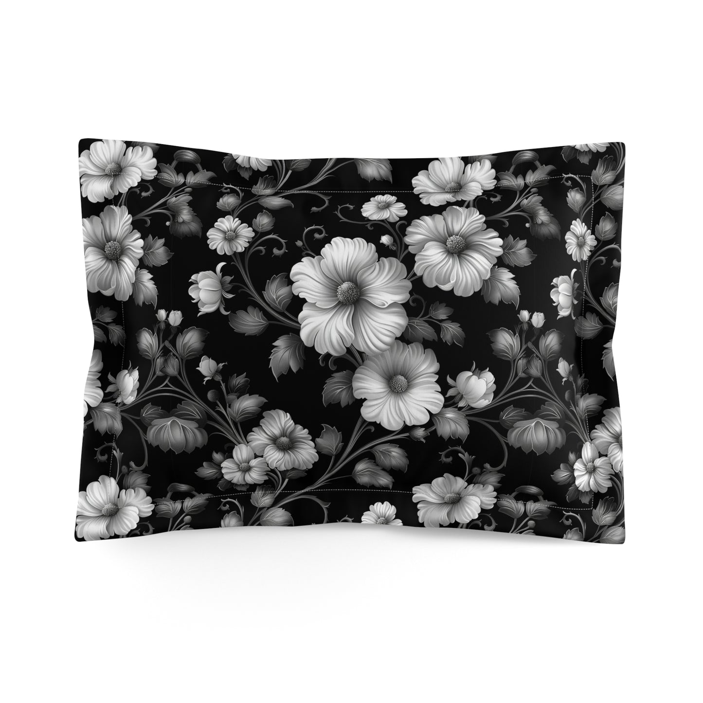 Elegant Floral Microfiber Pillow Sham, Luxurious Bedding Decor, Black & White Flower Design, Perfect Gift for Home Decor Lovers, Cozy [...]