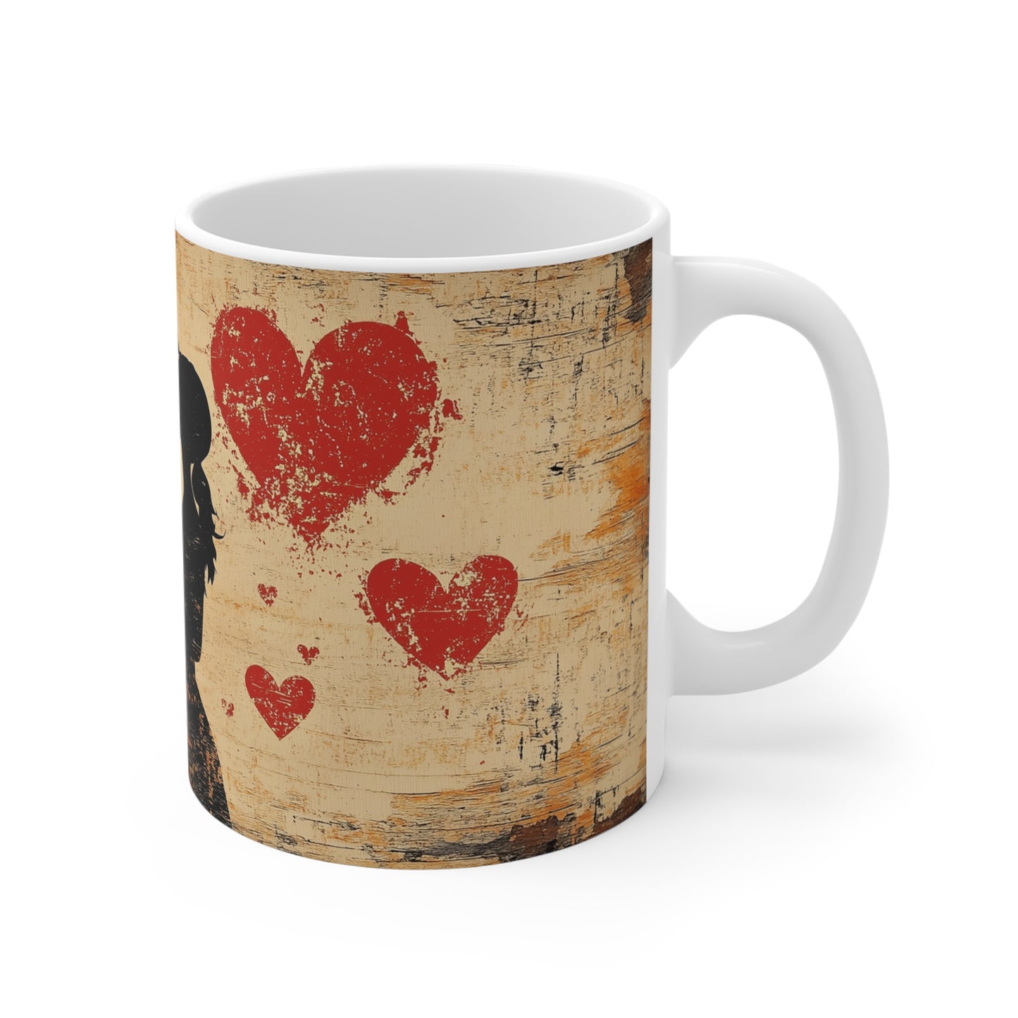 Romantic Cowboy Mug, Love Gift for Couples, Heart Design Coffee Cup, Anniversary Present, Rustic Decor