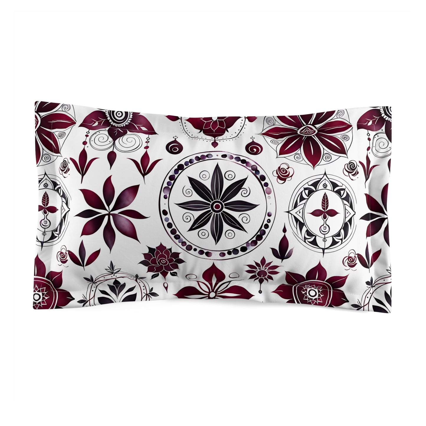 Boho Floral Microfiber Pillow Sham, Cozy Bedroom Decor, Sleep Gift, Bohemian Style Bedding, Home Decor Accent, Unique Housewarming Present