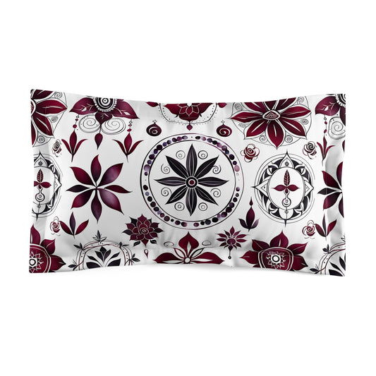 Boho Floral Microfiber Pillow Sham, Cozy Bedroom Decor, Sleep Gift, Bohemian Style Bedding, Home Decor Accent, Unique Housewarming Present