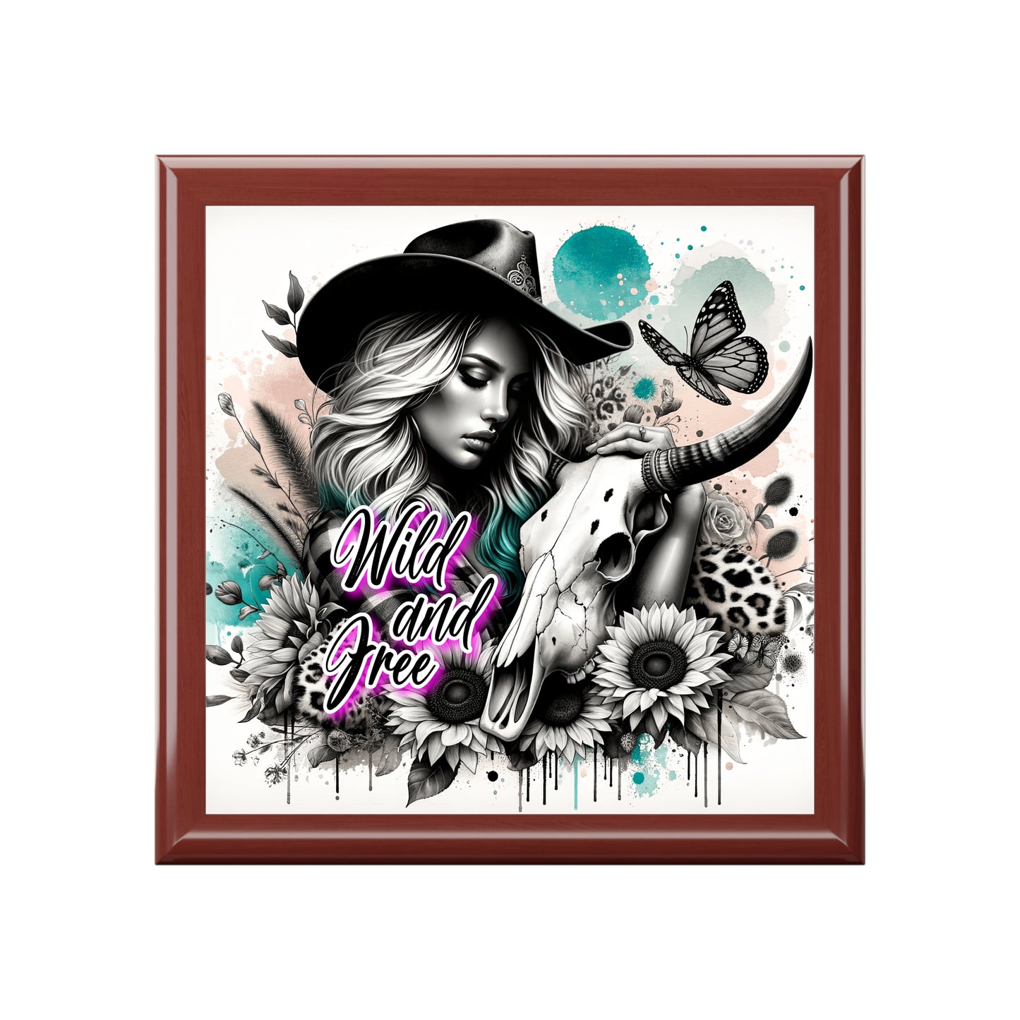 Wild and Free Jewelry Box, Western Decor, Gift for Her, Boho Chic Storage, Keepsake Organizer, Unique Jewelry Holder