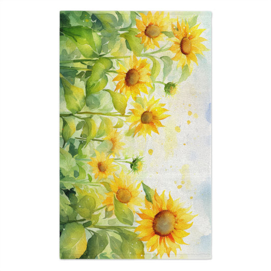Sunflower Rally Towel, Bright Floral Sports Towel for Beach, Pool, Gym, Gift for Sports Enthusiasts, Summer Decor