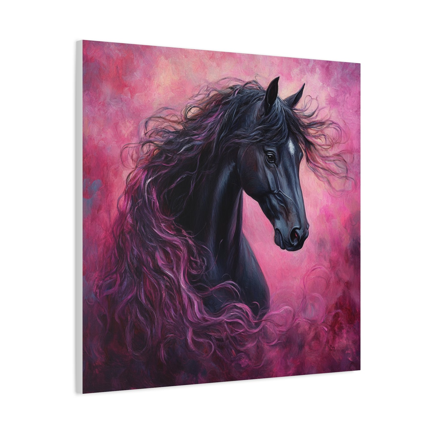 Black Horse Canvas Art, Wall Decor, Horse Lover Gift, Unique Home Decor, Animal Art, Equine Artwork
