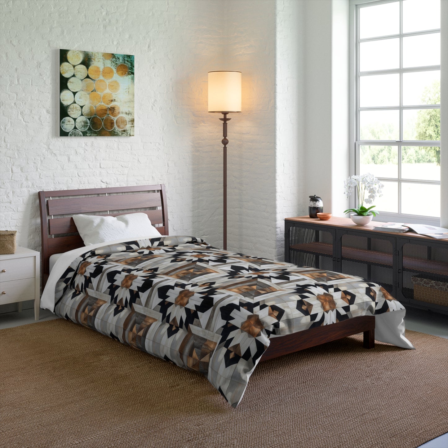 Bohemian Floral Comforter, Cozy Bedding, Unique Home Decor, Boho Blanket, Warmth for All Seasons