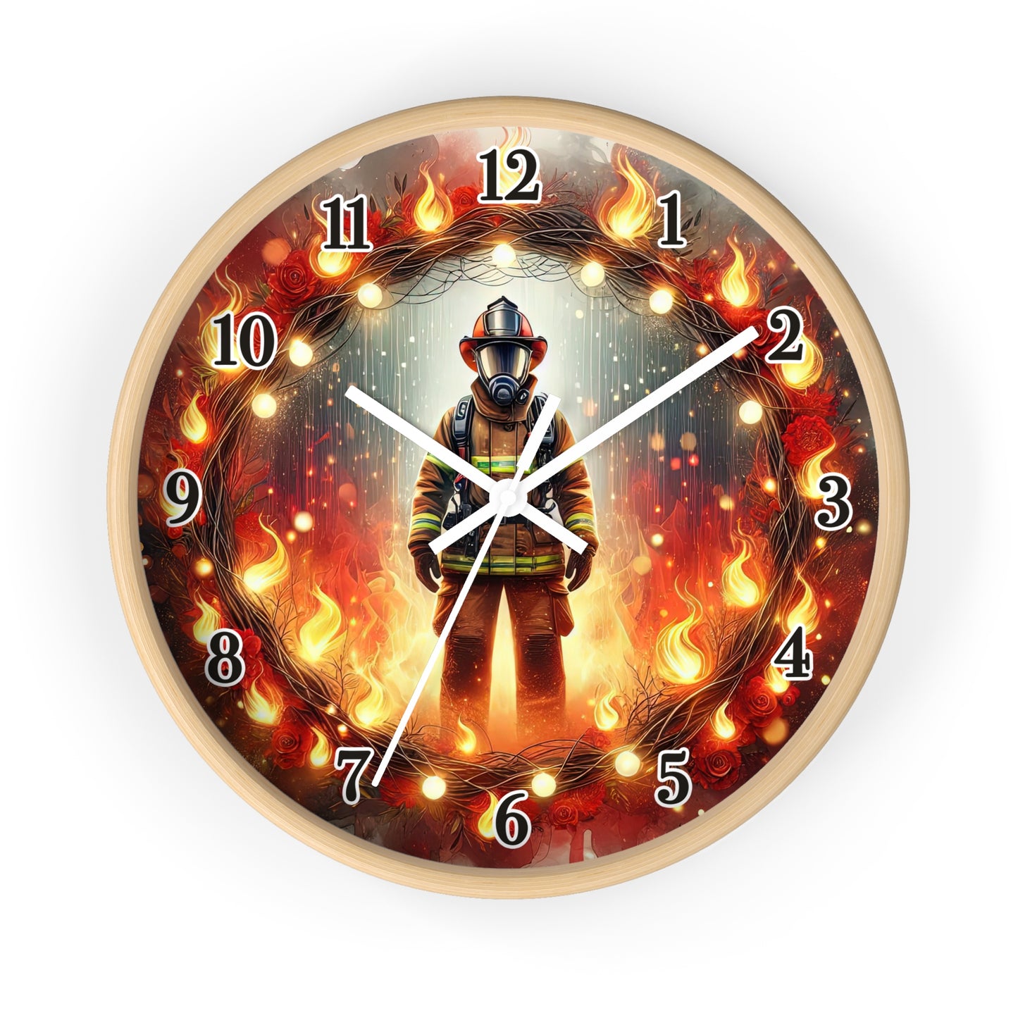 Firefighter Wall Clock - Heroic Decor for Firefighters, Unique Gift, Home Office, Firehouse Wall Art, Motivational Timepiece
