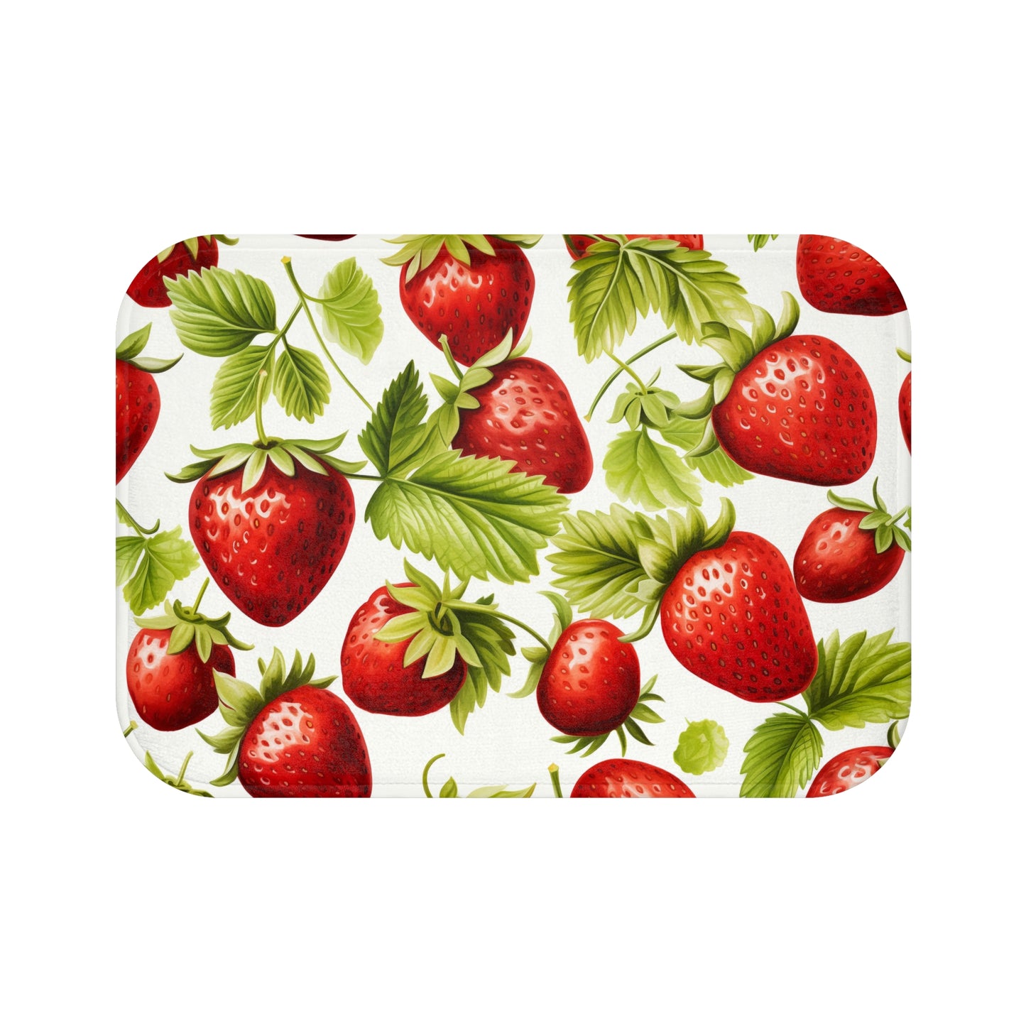 Strawberry Bath Mat - Fresh Fruit Decor, Non-Slip Bathroom Rug, Summer Vibes, Kitchen Mat, Gift for Gardeners