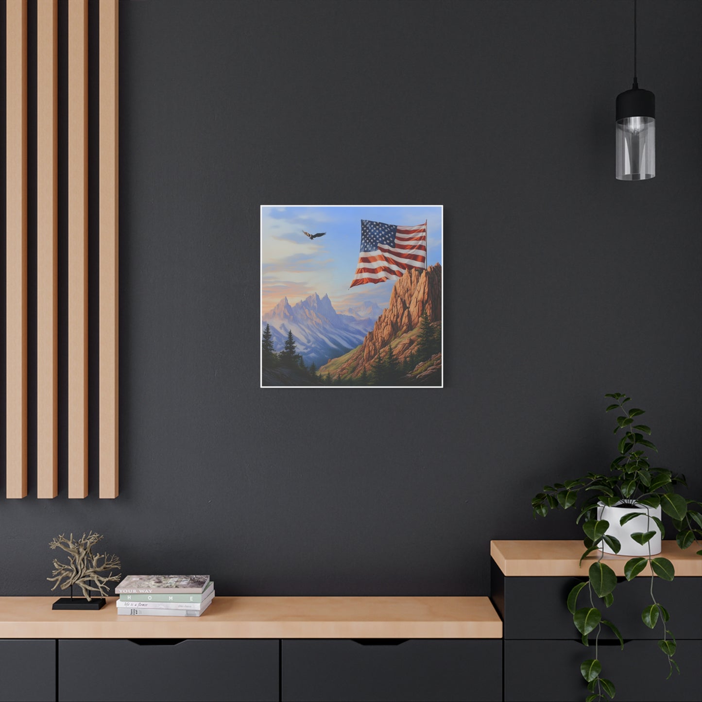 American Flag Mountain Canvas Wall Art, Patriotic Home Decor, Nature Artwork, Gift for Veterans, Independence Day Decoration, 4th of [...]