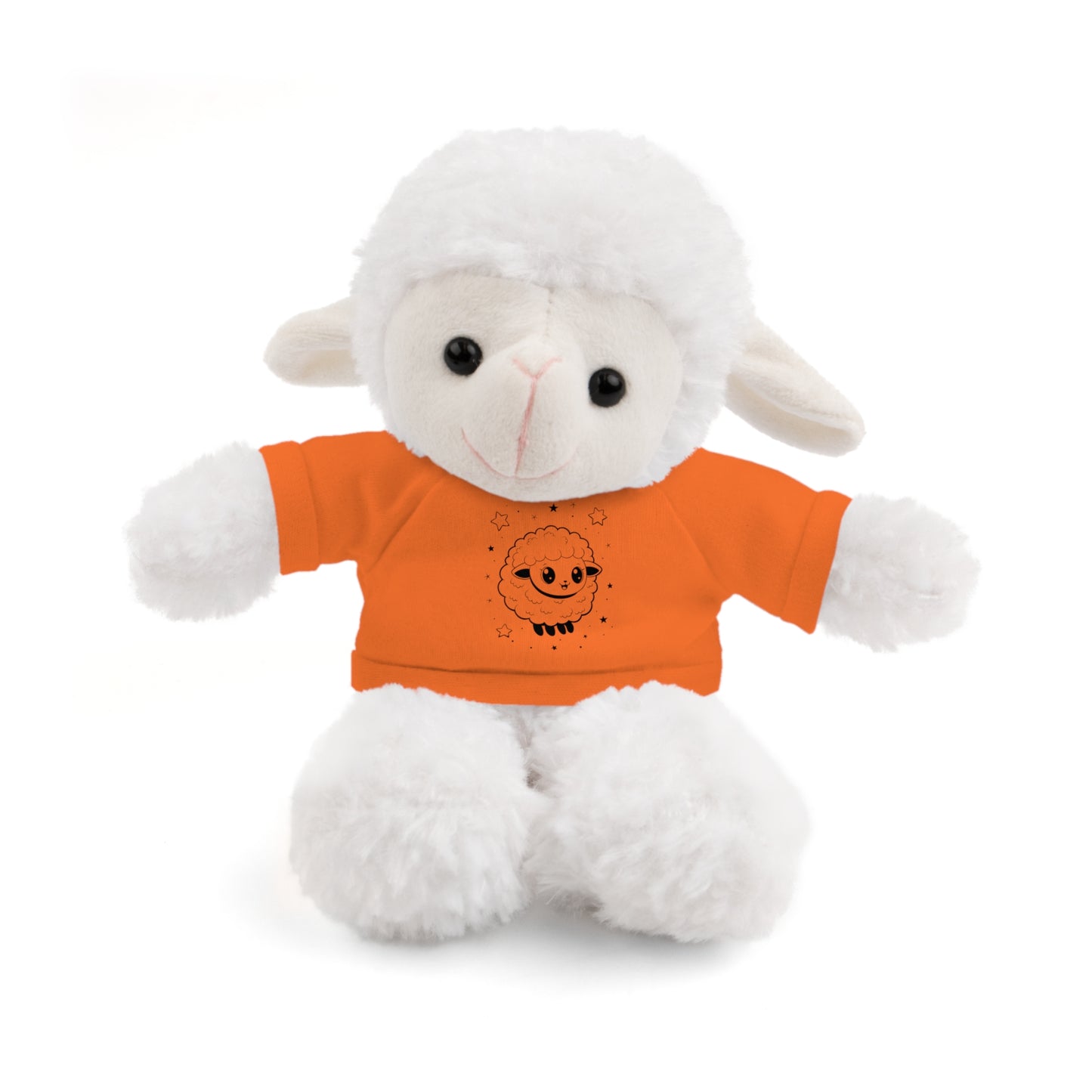 Cute Plush Sheep Toy with Custom Tee, Gift for Kids, Baby Shower Gift, Nursery Decor, Stuffed Lamb