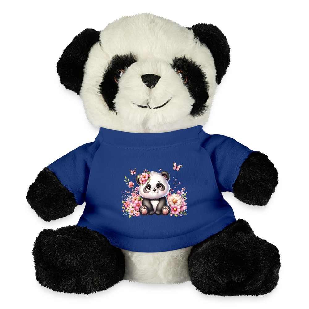 Floral Panda Bear - royal blue