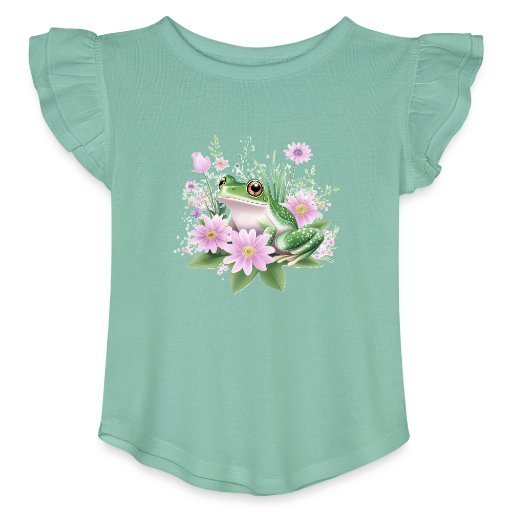 Frog Toddler Girls Flutter T-shirt - saltwater