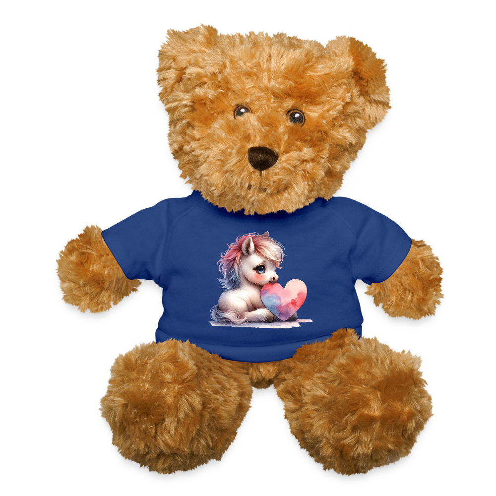 Heart Teddy Bear - royal blue