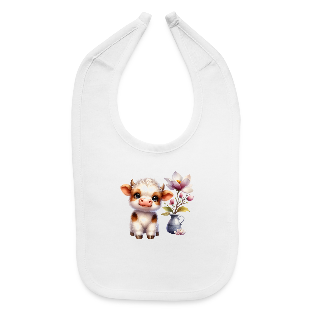 Cow Baby Bib - white