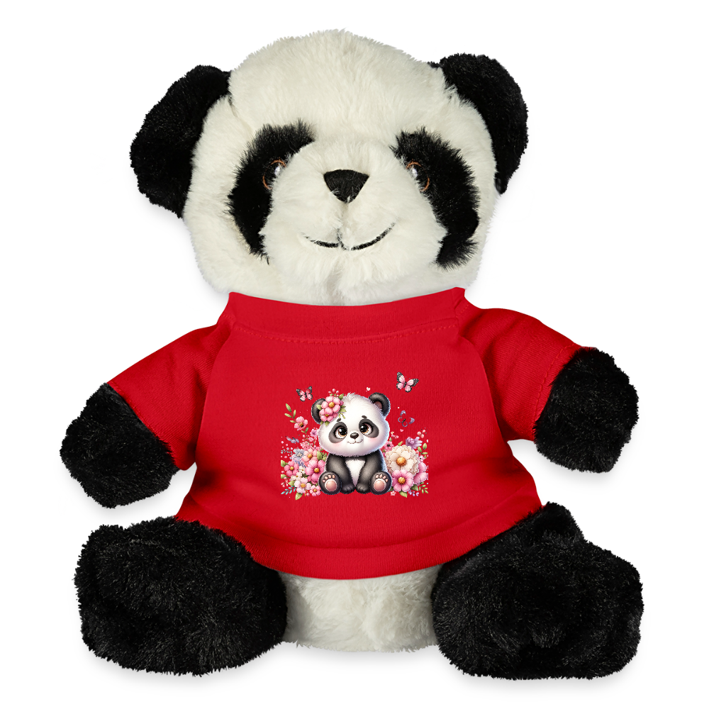 Floral Panda Bear - red
