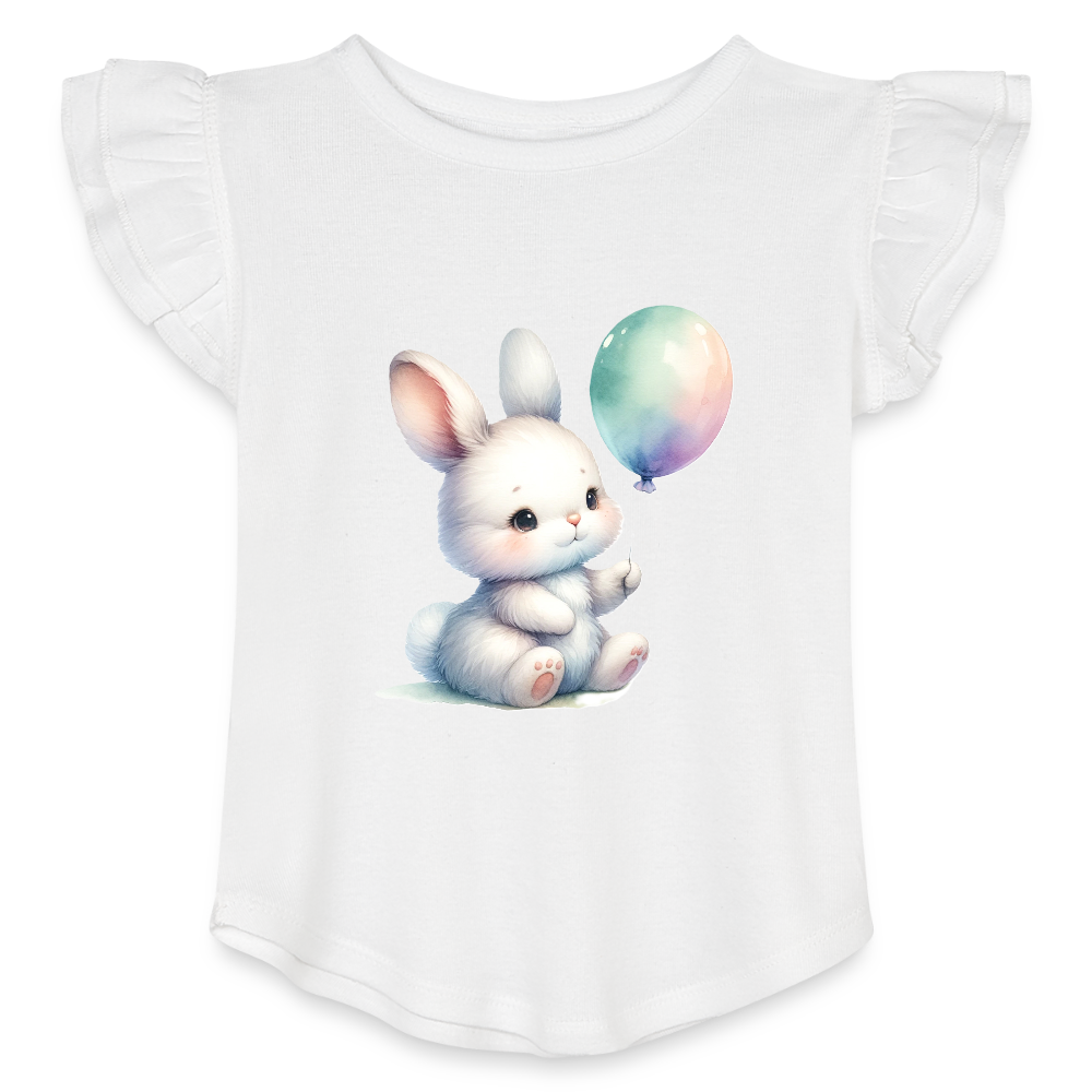 Balloon Bunny Toddler Girls Flutter T-shirt - white