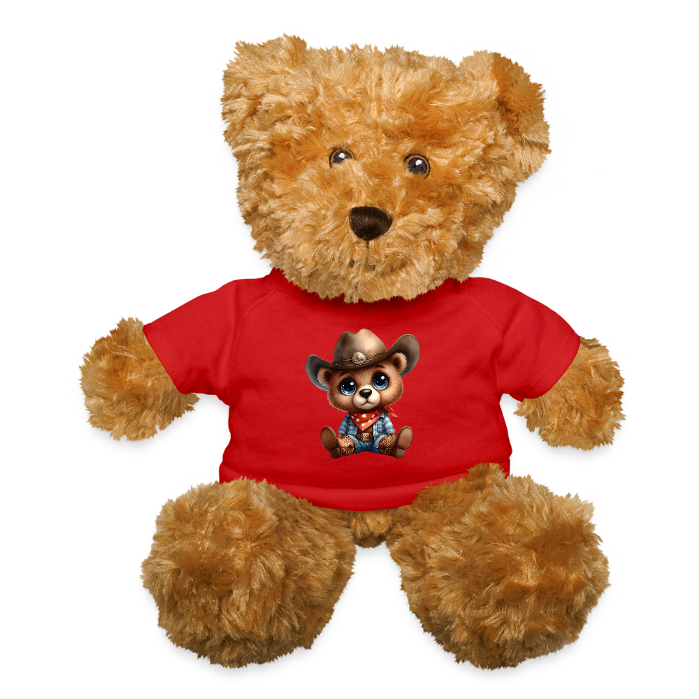 Cowboy Teddy Bear - red
