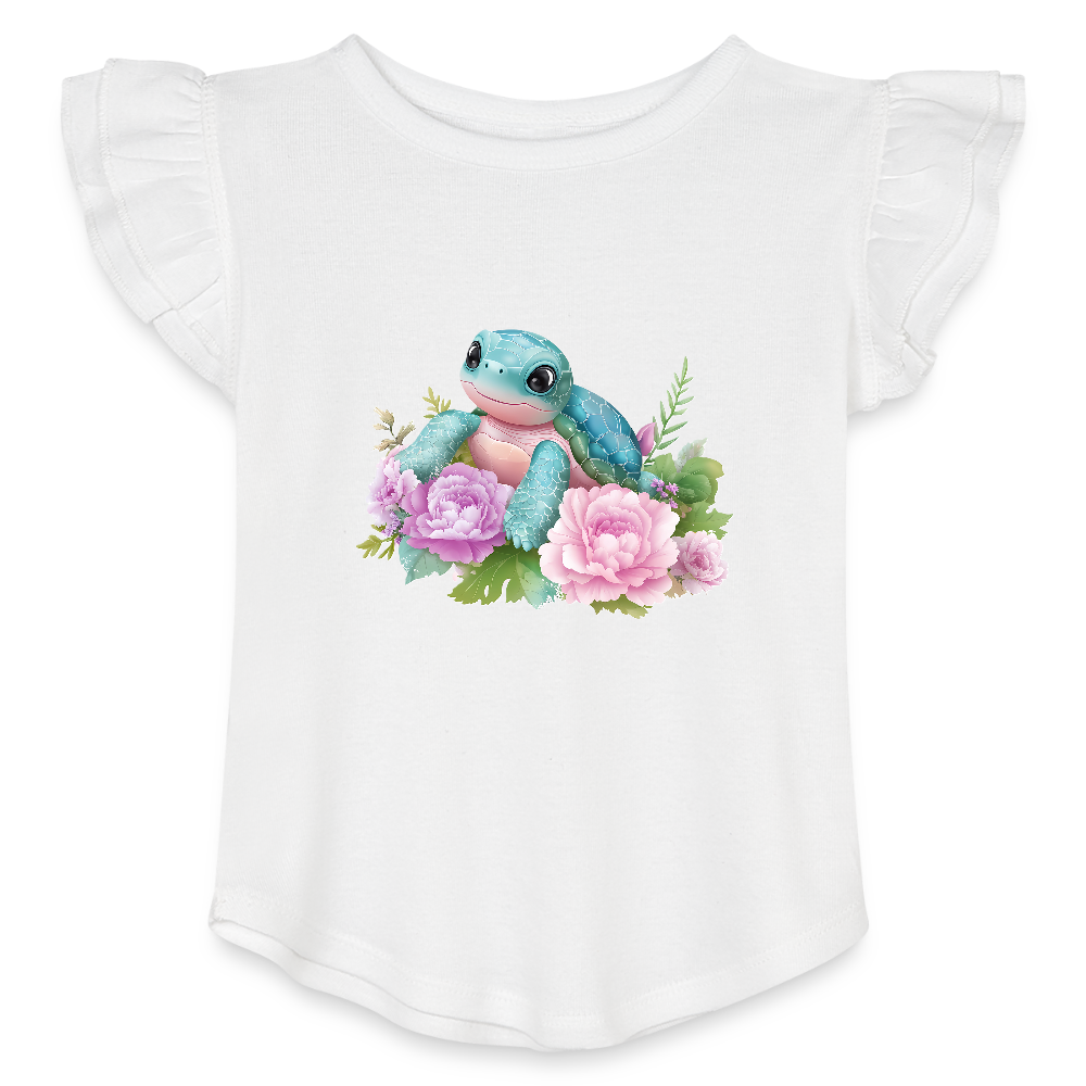 Turtle Girls Flutter T-shirt - white