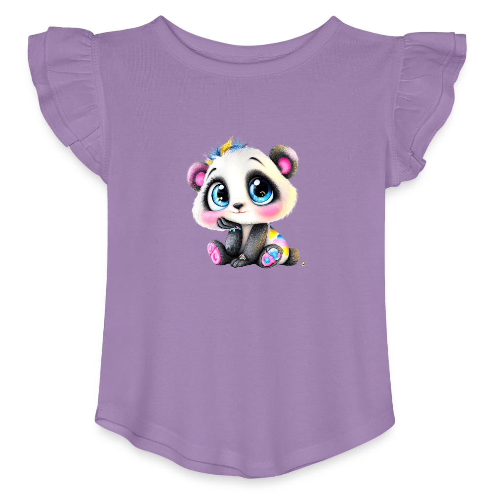 Panda Toddler Girls Flutter T-shirt - lavender