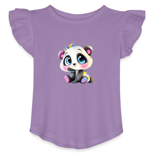 Panda Toddler Girls Flutter T-shirt - lavender