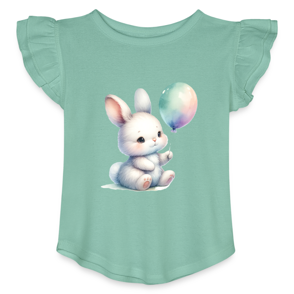 Balloon Bunny Toddler Girls Flutter T-shirt - saltwater