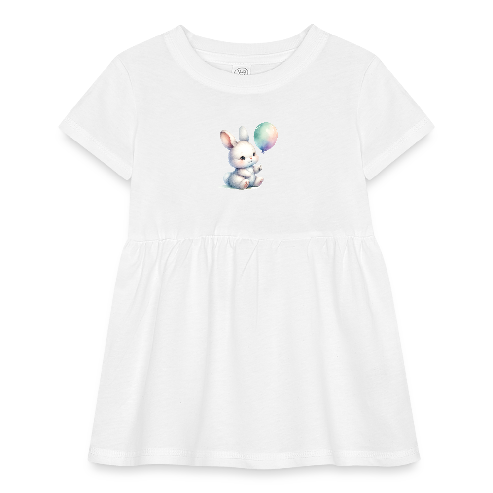 Balloon Bunny Infant Baby Rib Dress - white