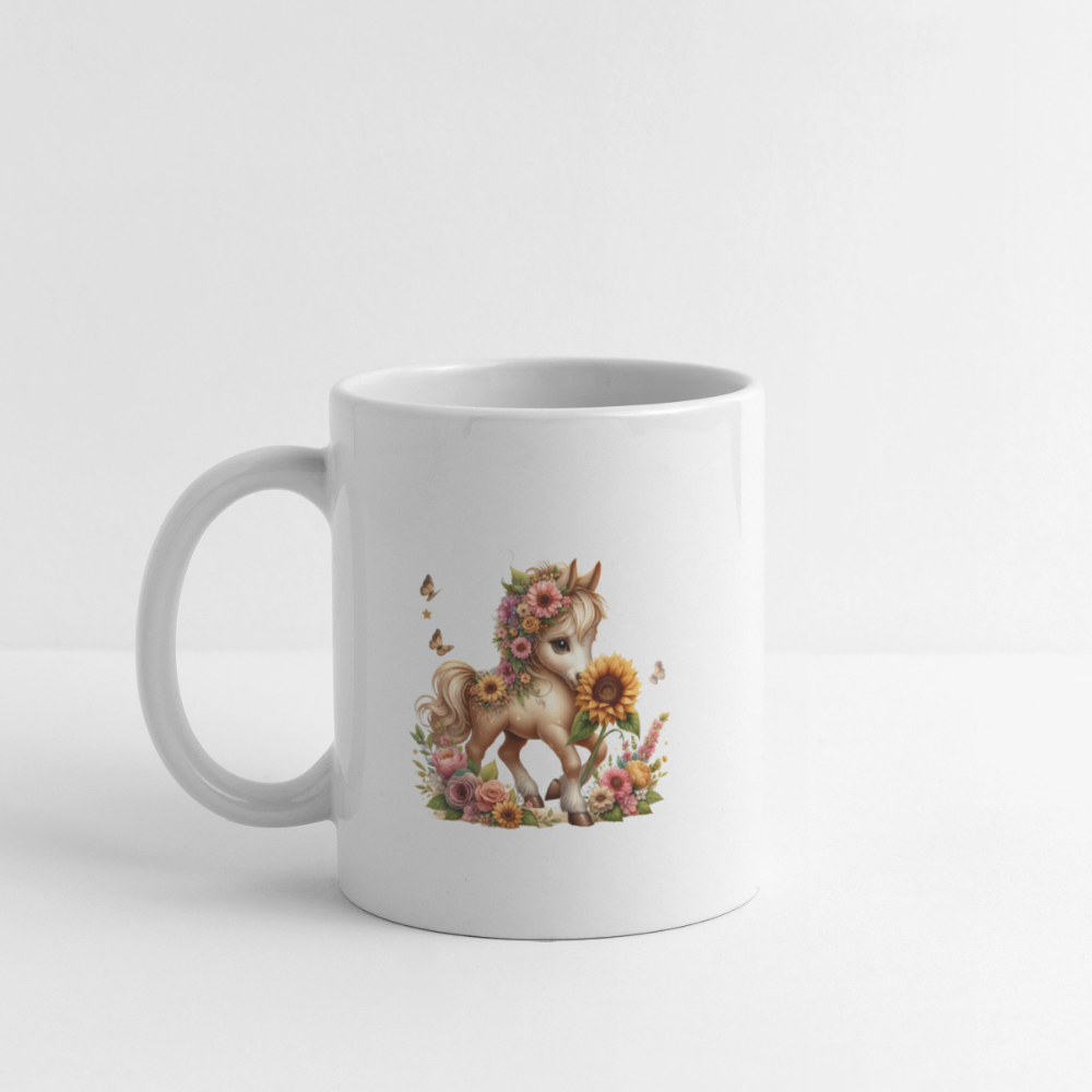 Floral Horse Coffee/Tea Mug - white