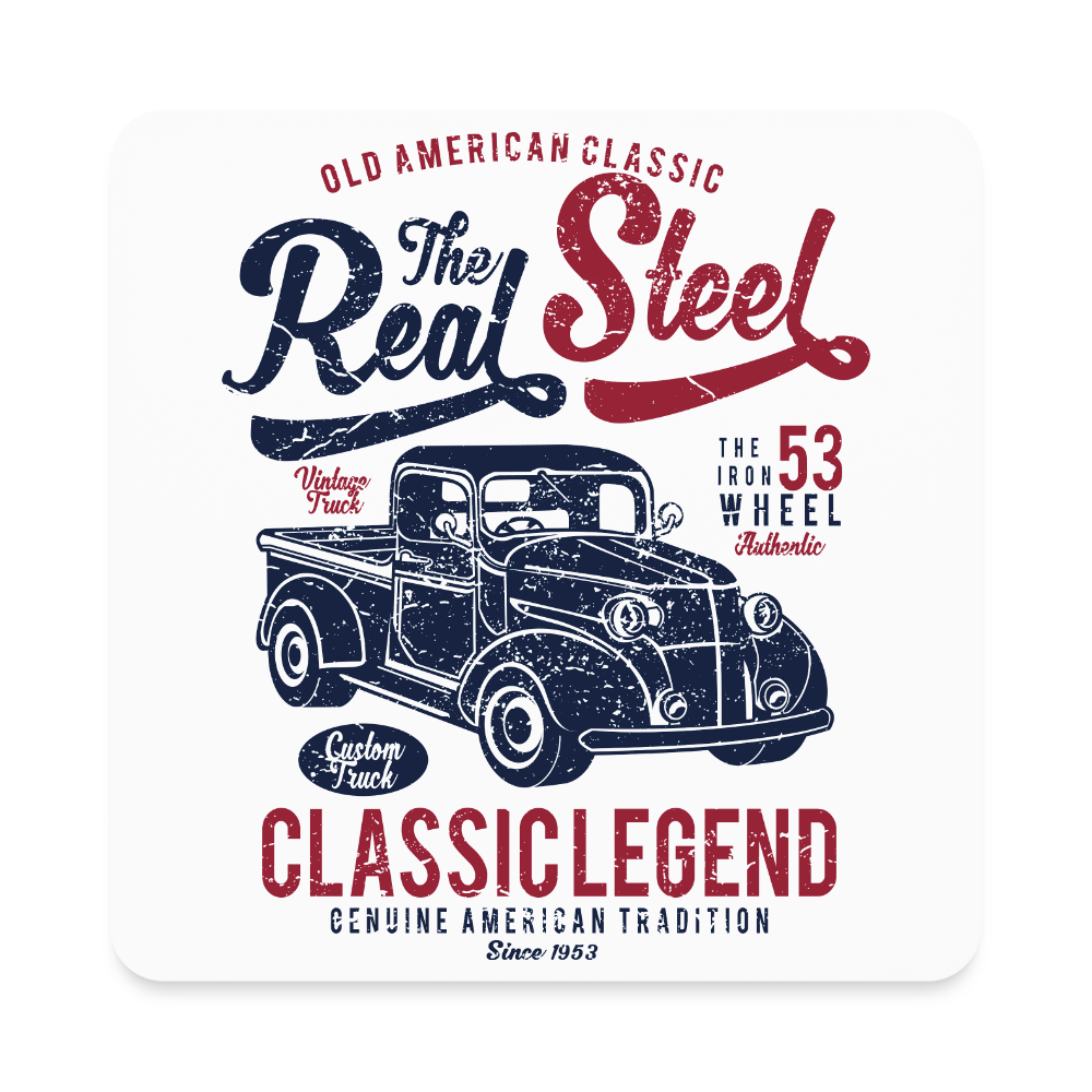 Real Steel Square Magnet - white