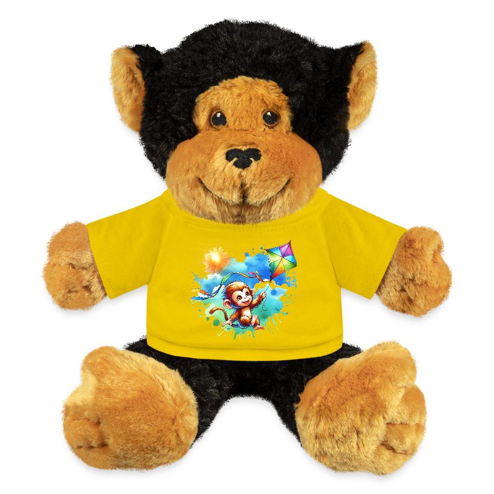 Monkey flying kite - yellow